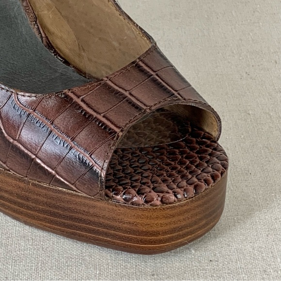 Jeffrey Campbell Michlene Leather Sling Back Peep Toe Platform Pumps - Size 9.5 - Picture 12 of 13